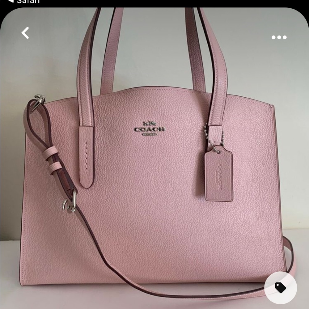 NWT Coach Charlie Carryall Pebble Blossom Leather Tote 25137